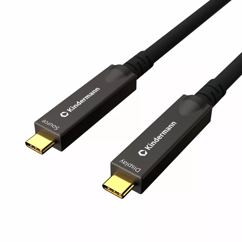 Kindermann USB-C AOC Full Feature Cable 12m St/St