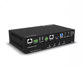 Kindermann MultiSwitch 31 HDBT 2.0 siųstuvas / prezentacinis jungiklis - 3x1 USB-C ir HDMI per HDBaseT - Telnet - RS-232 - 4K UHD
