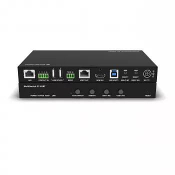 Kindermann MultiSwitch 31 HDBT 2.0 siųstuvas / prezentacinis jungiklis - 3x1 USB-C ir HDMI per HDBaseT - Telnet - RS-232 - 4K UHD