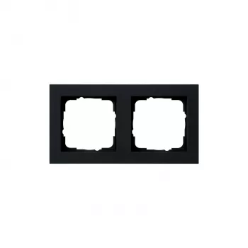 Kindermann Switch Frame Gira E2 Black 2-gang