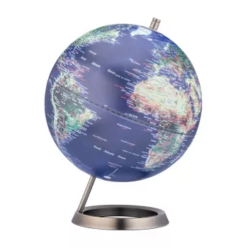 TROIKA Globe 23.5 Degrees (G2507-P2P2/CB) – stalinis gaublys ir popieriaus svarelis, chromuotas pagrindas, 60 mm