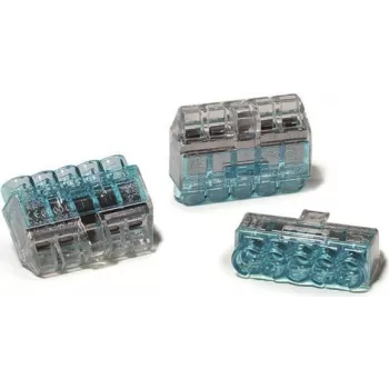 HellermannTyton HCPM-5 PC BU 75 Jungiamoji dėžė, 5 polių, 0,5–2,5 mm², mėlyna, polikarbonatas, 23,7 mm