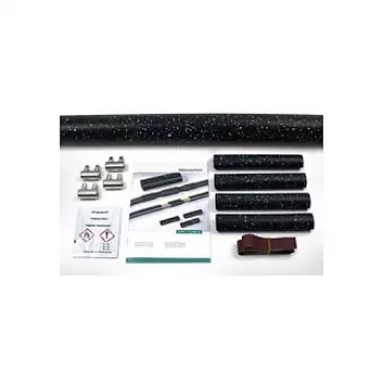 HellermannTyton Šilumos susitraukimo tiesiosios movos rinkinys su varžtinėmis jungtimis 380-04015 4-gyslų 1,5–6 mm² juodas