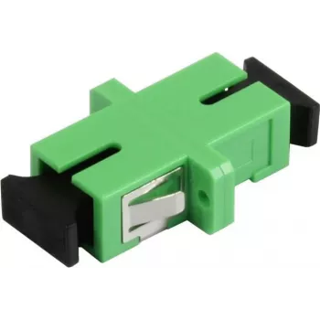 SYNERGY21 SC/APC šviesolaidinis adapteris, vienmodis, simpleksas, PVC, keraminė įvorė, flanšinis, žalias