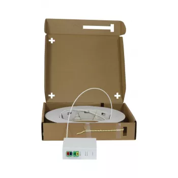 SYNERGY21 FTTH Compact Box Pre-Assembled, 4xLC/APC iki atviro galo, 40m, 9/125µm, G.657.A2, 4 pluoštai, OD 2,2mm