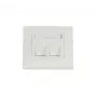 Synergy 21 Keystone modulinė sieninė plokštė, įleidžiama, 2 lizdai, gryna balta, kvadratinis rėmelis (S216330V2)