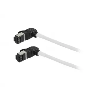 Synergy21 Patch Cable RJ45, CAT6A 500MHz, 0,25m, White, S/FTP, Slimline Round d=4,5mm, TPE/LSZH (Superflex), AWG28, su CAT7 Raw Connector, Rotatable Plug