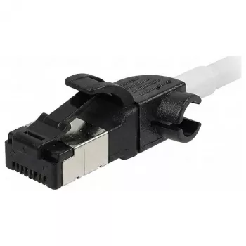 Synergy21 Patch Cable RJ45, CAT6A 500MHz, 1,0m, White, S/FTP, Slimline Round d=4,5mm, TPE/LSZH (Superflex), AWG28, su CAT7 Raw Cable, Swivel Connector