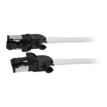 Synergy21 Patch Cable RJ45, CAT6A 500MHz, 1,5m, White, S/FTP, Slimline Round d=4,5mm, TPE/LSZH (Superflex), AWG28, with CAT7 Raw Connector, Rotatable Plug