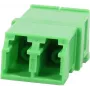 Synergy 21 S215678 LC/APC šviesolaidinis adapteris sujungėjas dupleksinis vienmodis 9/125µm keraminis PVC beflanšinis žalias su lazerio apsaugos sklende