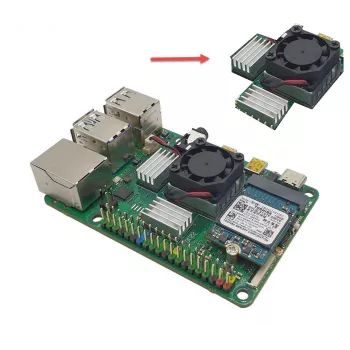 ALLNET Rock Pi 4C+ Heatsink Set (Rock4C+Heat-Set) - Pasyvaus aušinimo rinkinys, skirtas Radxa Rock Pi 4C Plus