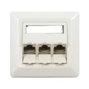 Synergy 21 S216327 RJ-45 Cat6a Network Wall Outlet, 2-Port, Shielded, White (RAL 9010)