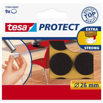 Tesa Protect Felt Glides – apvalūs – rudi – 26 mm – 9 vnt.