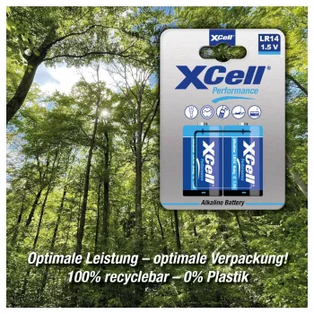 XCell Performance Alkaline LR14 Baby C baterija 2 vnt. pakuotė - 1,5 V - neįkraunama