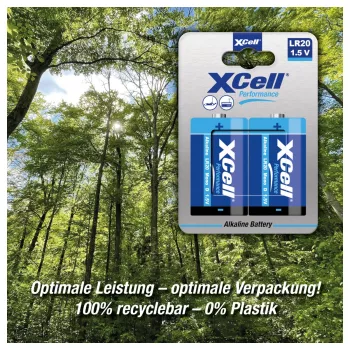 XCell Performance Alkaline LR20 Mono D baterija 2 vnt. pakuotė - 1,5 V