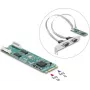 Delock M.2 Card to 2 x Serial RS-232 DB9 su standartiniu ir žemo profilio laikikliais