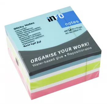 inFO Cube Sticky Notes Standard 5654-73 įvairių spalvų, 1 vnt.