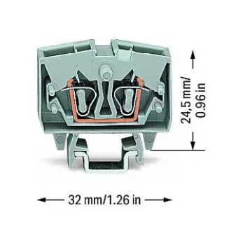 WAGO 264-701 Praeinamoji gnybtų jungtis, 6 mm², 800 V, pilka, CAGE CLAMP®