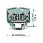 WAGO 264-701 Praeinamoji gnybtų jungtis, 6 mm², 800 V, pilka, CAGE CLAMP®
