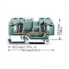 WAGO 282-901 dviejų laidininkų praeinamoji gnybtų kaladėlė, 6 mm, pilka