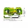 WAGO Įžeminimo gnybtų blokas Žaliai-Geltonas 0.2-6 mm² 282-907