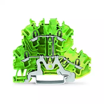 WAGO 2002-2207 dviejų aukštų 4 laidų įžeminimo gnybtų blokas, 2,5 mm²