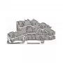 WAGO 2003-7645 TOPJOB S 4-išėjimo praėjimo gnybtų blokas, pilkas, 32A, 1000V, Push-in CAGE CLAMP, DIN bėgelis