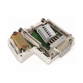 WAGO 750-963 D-Sub jungties modulis, 9 kontaktų (motina), pilka, IP20, skirta WAGO I/O System 750