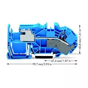 WAGO 2016-7714 vienlaidė N atjungimo gnybtų kaladėlė, 16 mm², Push-in CAGE CLAMP, mėlyna
