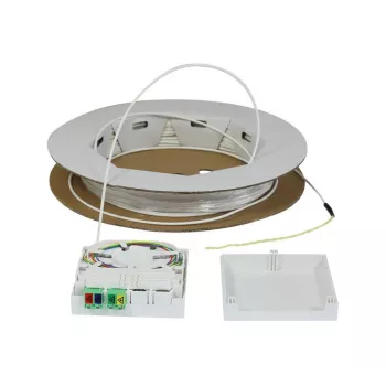 Synergy 21 FTTH Compact Box Pre-Terminated, 4xLC/APC to Open End, 60m, 9/125µm, G.657.A2, 4-Fiber, OD 2,2mm