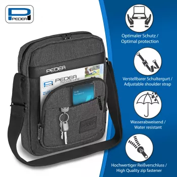PEDEA Tablet Shoulder Bag URBAN compact 25,8 cm (10,2 inch), Grey