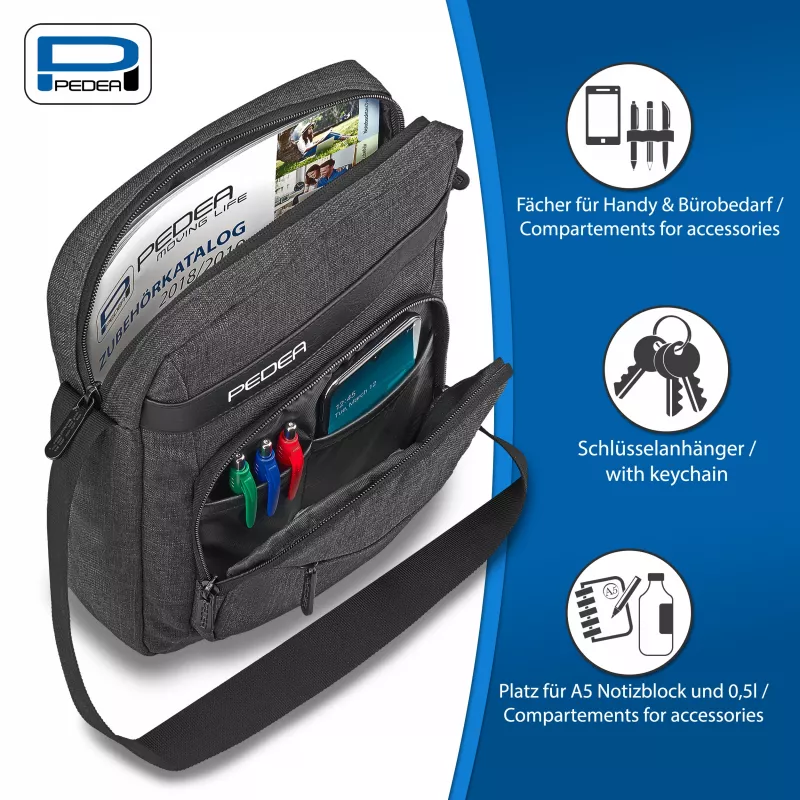 PEDEA Tablet Shoulder Bag URBAN compact 25,8 cm (10,2 inch), Grey