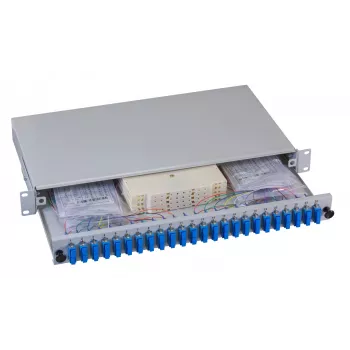 EFB Elektronik B71223.48 Fiber Optic Patch Panel - SC SM X 48 - Pilka, RAL 7035 - 1U - 19 colių