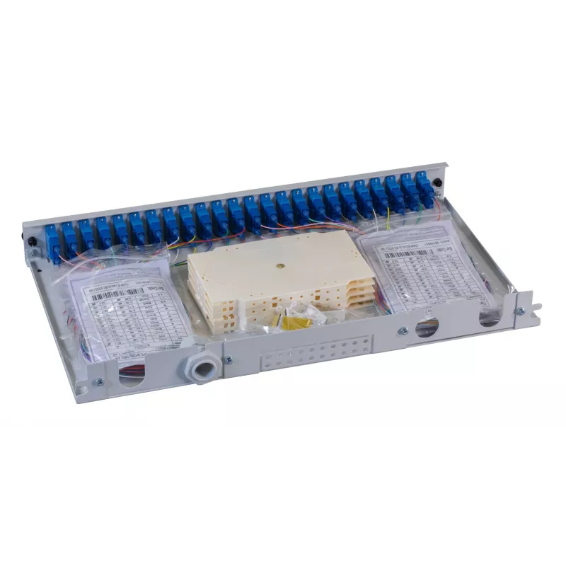 EFB Elektronik B71223.48 Fiber Optic Patch Panel - SC SM X 48 - Pilka, RAL 7035 - 1U - 19 colių
