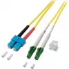 EFB-Elektronik Dupleksinis šuolis LC/APC-SC 9/125µ, OS2, LSZH, geltona, 2,0 mm, 3 m