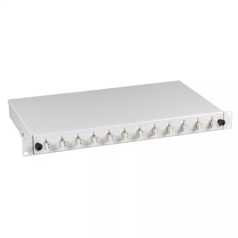 EFB-Elektronik LC OS2 Splice Box 48 Pigtails / 24 Couplings 1U 19 inch Sliding