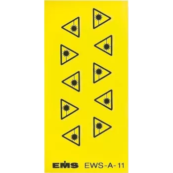 EFB Elektronik Įspėjamasis lipdukas apie lazerio spinduliuotę, lipnus, 50x50 mm, geltona/juoda, 10 vnt.
