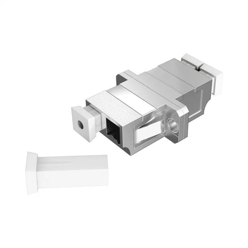 EFB Elektronik LC Duplex Multimode Fiber Optic Coupler, Metal Housing, Ceramic Ferrule, SC Panel Cutout, 4-fold Dust Caps