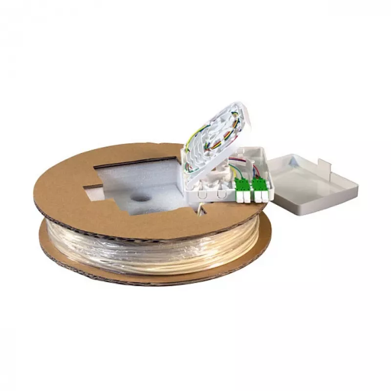 EFB Elektronik FTTX Compact Box Pre-assembled, 2xLC/APC Duplex, G.657.A2, 60m