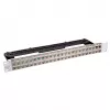 EFB Elektronik 19 colių 24 prievadų 1U paskirstymo skydelis Keystone moduliams, juodas (RAL 9005)