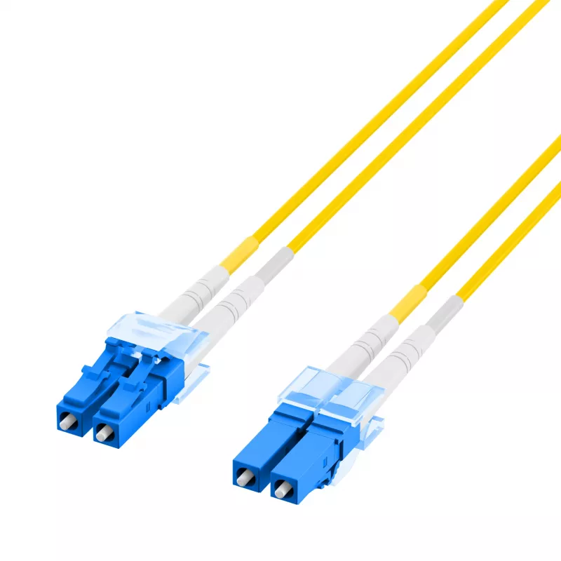 EFB Elektronik IPL-DF-LCULCU-2-0050 OS2 Duplex LC/UPC to LC/UPC Fiber Optic Patch Cable, 0,5 m, Yellow, LSZH