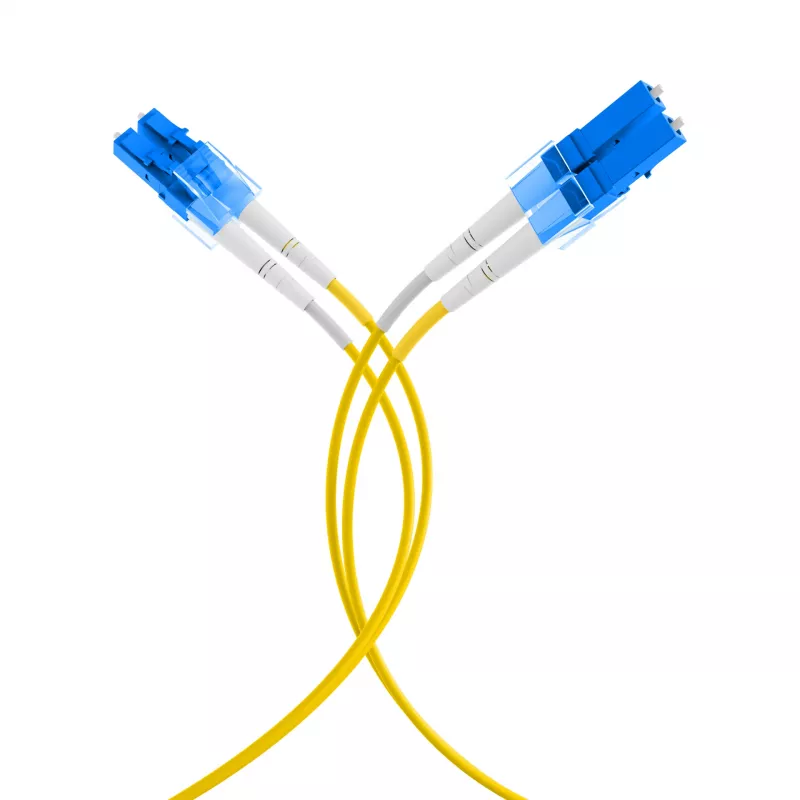 EFB Elektronik IPL-DF-LCULCU-2-0050 OS2 Duplex LC/UPC to LC/UPC Fiber Optic Patch Cable, 0,5 m, Yellow, LSZH