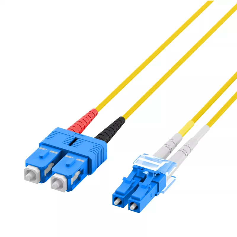 EFB Elektronik IPL-DF-LCUSCU-2-0500 OS2 Duplex Fiber Optic Patch Cable LC/UPC to SC/UPC 5 m Yellow