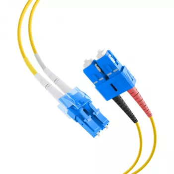 EFB Elektronik IPL-DF-LCUSCU-2-1000 šviesolaidinis jungiamasis laidas, OS2, 10 m, LC/SC, dupleksas, LSZH, geltonas