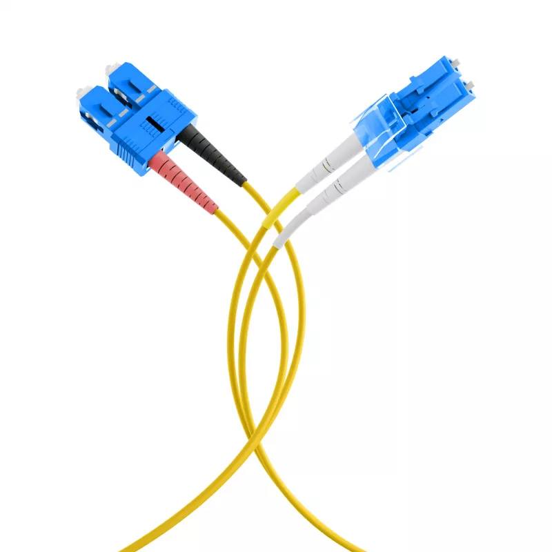 EFB Elektronik IPL-DF-LCUSCU-2-1000 šviesolaidinis jungiamasis laidas, OS2, 10 m, LC/SC, dupleksas, LSZH, geltonas