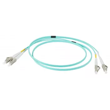 EFB Elektronik IPL-DR-LCULCU-3-0500 Šviesolaidinis jungiamasis kabelis, 5 m, OM3, LC/UPC – LC/UPC, dupleksas, LSZH, akvamarinas