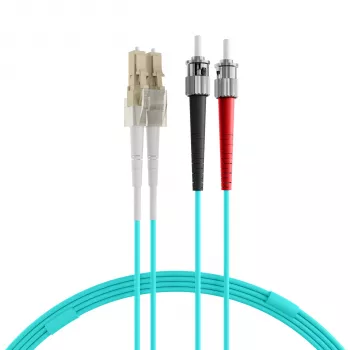 EFB Elektronik O0313.35 Šviesolaidinis jungiamasis kabelis, OM3, 35 m, LC-ST, dvipusis, LSZH, akvamarinas