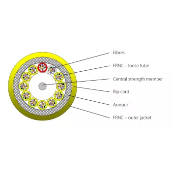 EFB Elektronik INFRALAN I-B(ZN)BH 4x12G 50/125µm OM3 LSZH Aqua CPR B2ca Indoor Multimode Fiber Optic Cable (48 Fibers)