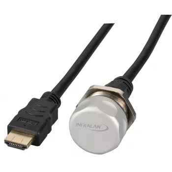 EFB Elektronik IP67 HDMI lizdas montavimui į korpusą, M25, HDMI A-A lizdas-kištukas, aptarnavimo prievadas, tvirtinimo virvutė, 1,0 m