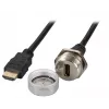 EFB Elektronik IP67 HDMI lizdas montavimui į korpusą, M25, HDMI A-A lizdas-kištukas, aptarnavimo prievadas, tvirtinimo virvutė, 1,0 m